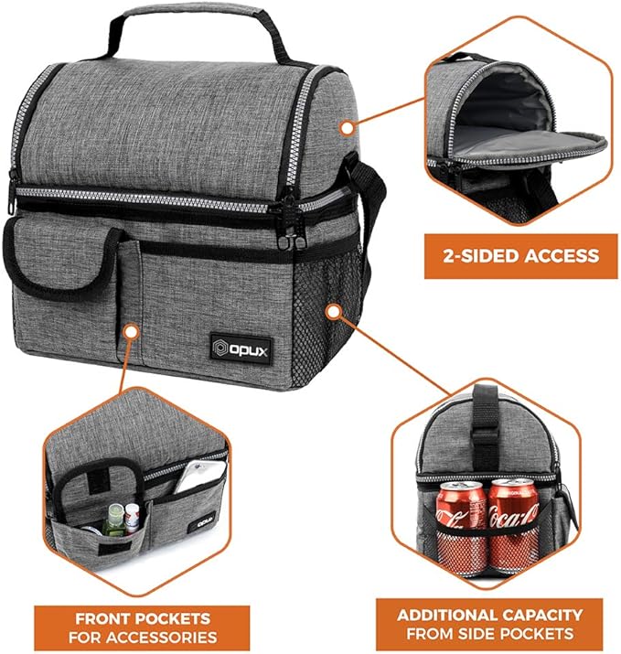opux Lunch Box for Men, Adult Lunch Box Cooler, Insulated Lunch Bag Women - Image 6