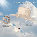 Sun Hat for Men/Women, UPF 50+ Fishing Hat, Waterproof Wide Brim Bucket Hat - Image 2