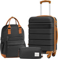 LONG VACATION 3 Piece Carry On Luggage 20 Inch Suitcase by LONG+VACATION