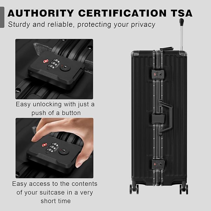 AnyZip Luggage Sets 2 Piece Aluminum Frame Carry On and Checked Suitcase PC ABS - Image 6