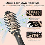 Hair Dryer Brush Set, Multifunctional Hot Air Brush for Salon Blowouts, Negative Ion Technology & Quick Drying, Shiny and Less Frizz, Black Orange