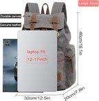 AUGUR High Capacity Canvas Vintage Backpack - Image 3