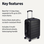 Amazon Basics 21" Hardside Carry-On Luggage, Hardshell Suitcase - Image 2