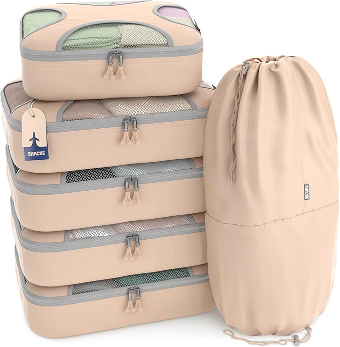 Shacke 6 Set Packing Cubes for Travel by Shacke