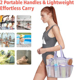 F-color Mesh Shower Caddy Portable, Upgrade Deeper 7 Pockets Shower Bag Basket - Image 5