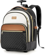 Small Rolling Backpack for Women, Lightweight Travel Backpack by Arcoyard