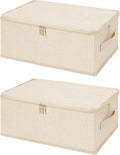 ANMINY 2PCS Storage Bins with Zipper Lids 13 Qt Lidded Fabric Storage Boxes by ANMINY