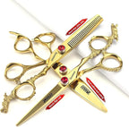 Sharonds 6/7 inch Professional Hair Cutting Scissors Set Hair Cutting Scissors Thinning Teeth Shears Set,Sliver Scissors,Barber,Salon,Hairdressing Scissors Kit,Japanese 440C Scissors (6-inch 3pc-B)