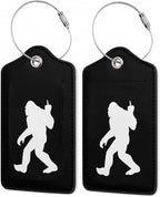 2Pcs Luggage Tag for Suitcase Black Sasquatch Cute Luggage Tag by Gearsly