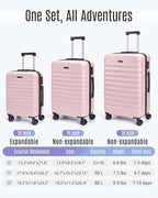 LIGHT FLIGHT Luggage Sets, 3 Piece Durable Suitcase Set - Image 7
