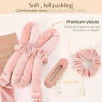 Yanibest Heatless Hair Curler, No Heat Hair Curlers to Sleep in, Super Soft Ribbon Wrap for Long Hair, Overnight Heatless Curling Set with Scrunchies and Clip, for All Hair types(Pink)