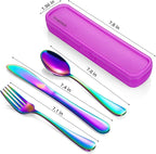Travel Utensils with Case, 4-Piece Stainless Steel Portable Cutlery Set - Image 5