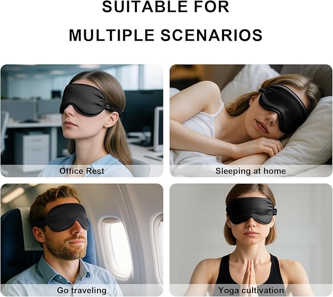 100% Mulberry Silk Sleep Mask, Ultra-Soft Light Blocking Eye Cover - Image 5