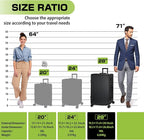 AnyZip Luggage Aluminium Frame Suitcase Hard Shell TSA Lock No Zipper 28In Black - Image 3