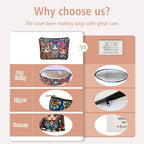 Bohemian Cat Makeup Bag Gift: Cute Boho Cats Themed Cosmetic & Toiletry Organizer Pouch For Daughters, Sisters, Friends,Teen Girls & Women.Ideal Gift For Travel, Birthdays, & Christmas.