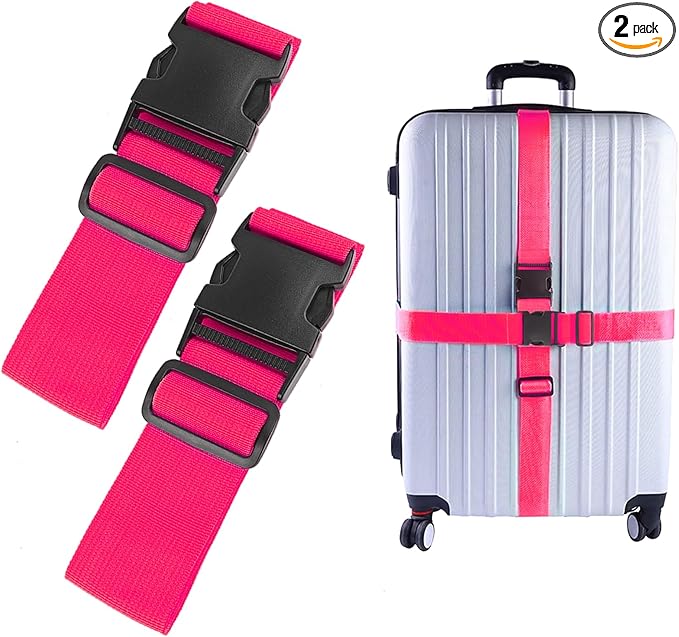 2Pcs Luggage Straps for Suitcase Travel Accessories TSA Approved, 80In Long by Ajmyonsp