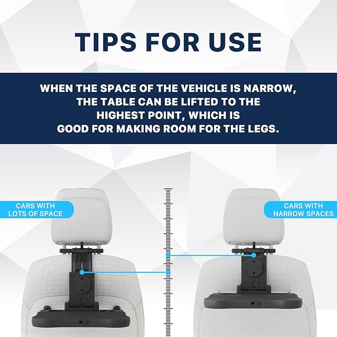 Car Back Seat Tray Table, Stable Foldable Auto Backseat Food Trays Desk - Image 8