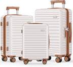 SHOWKOO Luggage Sets 3 Piece Hardside Expandable Suitcase by SHOWKOO