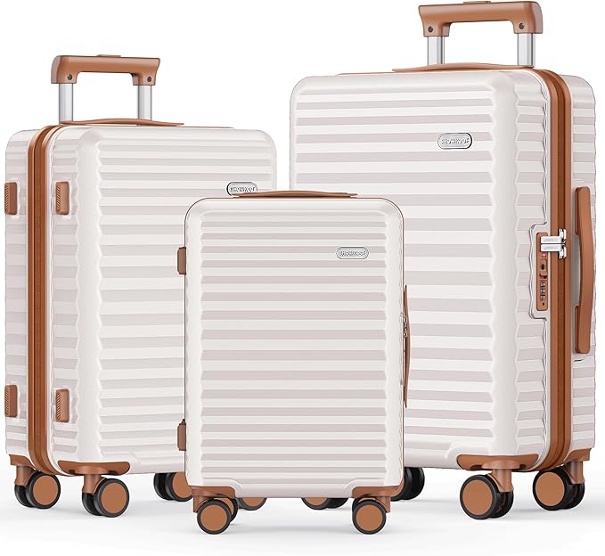 SHOWKOO Luggage Sets 3 Piece Hardside Expandable Suitcase by SHOWKOO