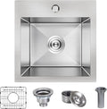 15 x 15 Inch Drop In Bar Sink, Small Kitchen Sink Single Bowl Topmount Bar Prep by Kadorer