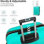 LEAVES KING LARVENDER Luggage Sets 5 Piece, Expandable PP Suitcase - Image 4
