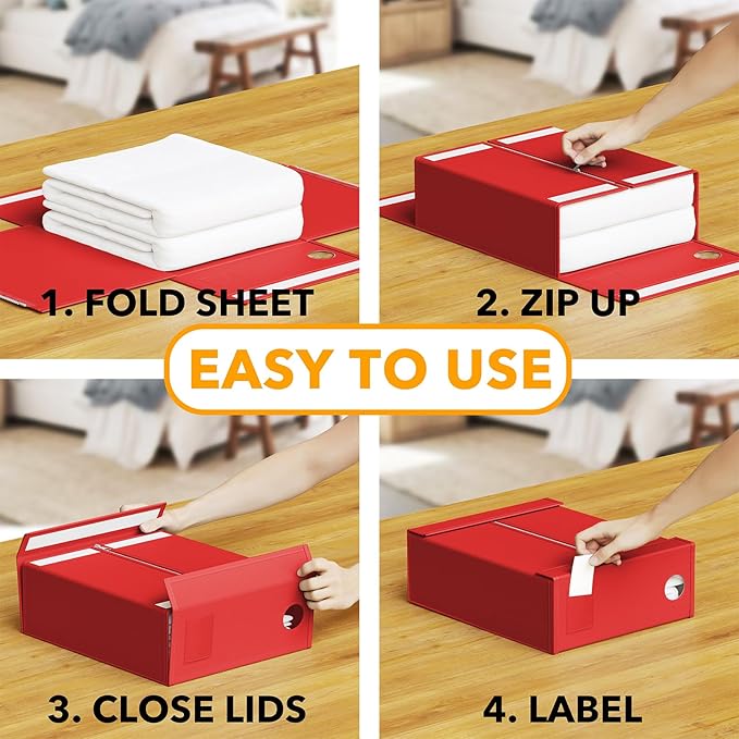 SpaceAid 12 Pack Bed Sheet Organizers and Storage, Foldable Organizer - Image 3