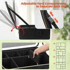 Large Travel Makeup Bag with LED Mirror, 3-Color Stepless Dimming Stand Mirror - Image 5