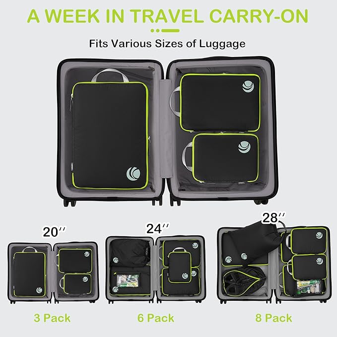Cipway Compression Packing Cubes, Ultralight Luggage Organizer Bags, Travel - Image 7