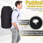 Backpack Laundry Bag, 115L Heavy Duty Extra Large College Laundry Backpack - Image 4