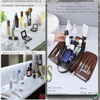 Travel Toiletry bag for men PU Triple-layer Double Zipper Toiletry Bags - Image 5