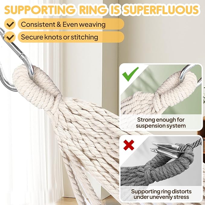 ANYOO Cotton Hammock Portable Camping Hammocks - Image 7