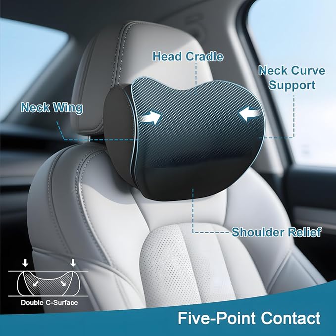 2Pcs 2025 Double-Layer Car Pillow, Cloud-Like Comfort Car Neck Pillow, Dual - Image 2