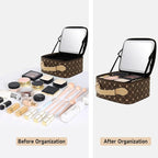 Travel Makeup Bag With 360° rotating LED Mirror, Waterproof cosmetic organizer - Image 6
