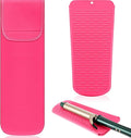 Shappy 2 Pcs Heat Resistant Hair Tools Bag Curling Iron Travel Case Cover Neoprene Flat Iron Holder Travel Case and Silicone Mat Pouch for Hot Hair Tools Storage Organizer(Solid Style)
