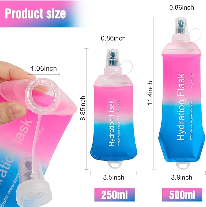 AXEN Soft Flask TPU Foldable Running Hydration Flask, Soft Collapsible Water - Image 2