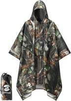 SaphiRose Extra Thick Hooded Rain Poncho Double Layer Waterproof Raincoat Jacket by SaphiRose