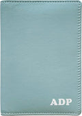 Personalized Monogrammed Chambray Leather RFID Passport Wallet by 123CheapChecks