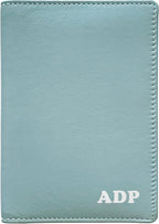 Personalized Monogrammed Chambray Leather RFID Passport Wallet by 123CheapChecks