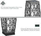 Grand patio 2-Piece Solar Outdoor Floor Lamp Solar Powered Wicker Lantern - Image 7
