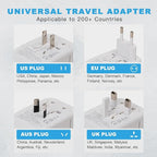 Universal Travel Adapter, PD20W International Power Adapter, 2 USB-C & 2 USB-A - Image 6