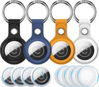 RFUNGUANGO Airtags Holder Keychain Keyring, 4 Pack Leather Case Cover by RFUNGUANGO