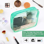 APREUTY Clear Makeup Bags, TSA Approved 6 Pcs Cosmetic Makeup Bags Set Clear PVC - Image 6