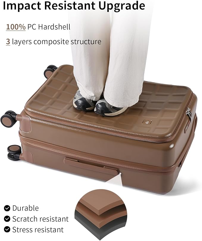 aji Expandable Top Opening 24 Inch Checked Luggage - Image 6
