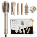 MESCOMB 6-in-1 Hot Air Styler – Hair Dryer with Straightener, Auto Curler & Volumizing Brush for Straightening, Curling, Smoothing & Volume, Damage-Free (Champagne Coffee)