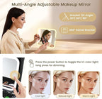 Makeup Case with Magnetic Lighted Mirror Makeup Organizer Box Travel Cosmetic - Image 7