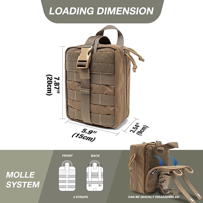 TSPRO MOLLE Tactical Medical Bag First Aid Kit EMT Pouch Rip-Away Utility IFAK - Image 5