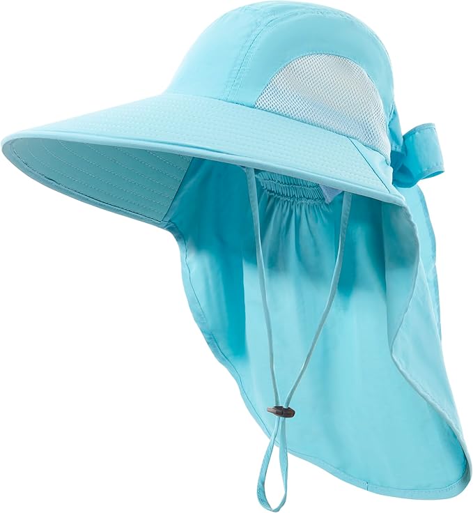 Womens Sun Hat UV Protection, Foldable Waterproof Wide Brim Bucket Hats by DOCVIT
