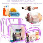 APREUTY Clear Makeup Bags, TSA Approved 6 Pcs Cosmetic Makeup Bags Set Clear PVC - Image 7