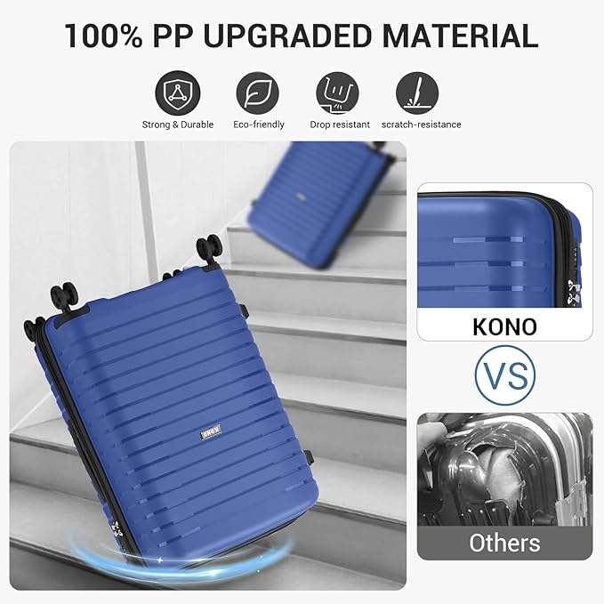 Kono 20 Inch Expandable Carry On Luggage - Image 3