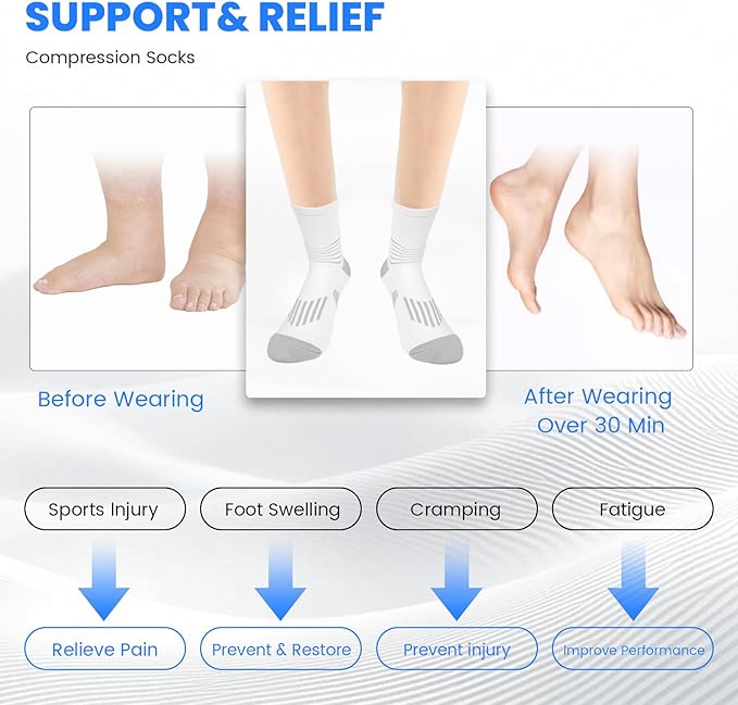 IRAMY Crew Compression Socks Athletic Running Socks - Image 5